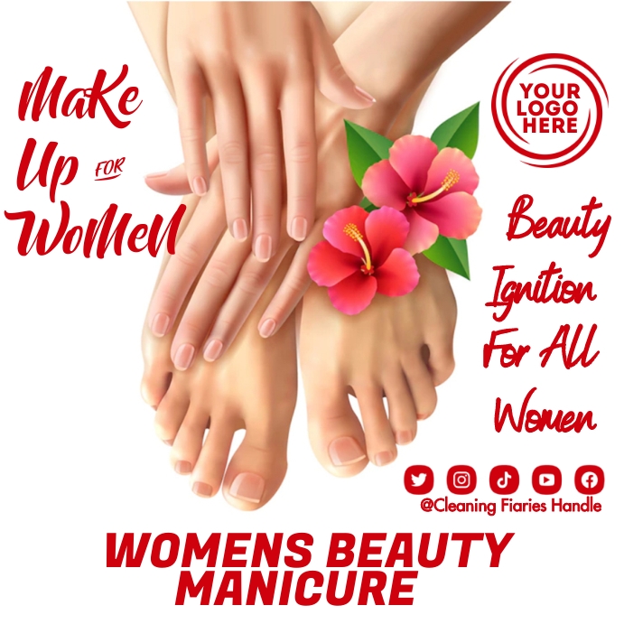 manicure โพสต์บน Instagram template
