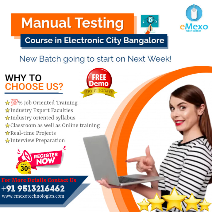 Manual Testing Course in Electronic City Bnag Publicação no Instagram template
