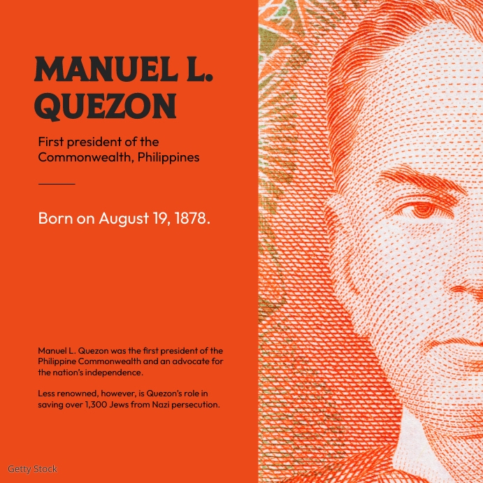 Quexon Lettering Design Manuel L Quezon Philippine President template | PosterMyWall