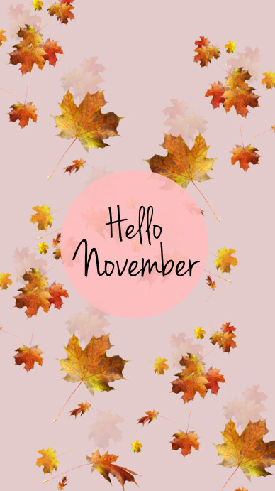 Maple leaf petals hello november poster Template | PosterMyWall
