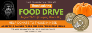 Maple Thanksgiving Feed the Homeless Drive Ba รูปปกบน Facebook template