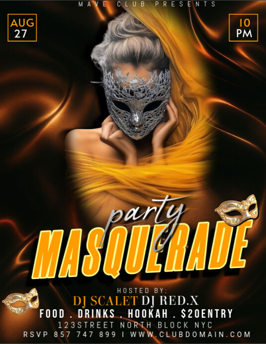 Maquerade party Pamflet (VSA Brief) template