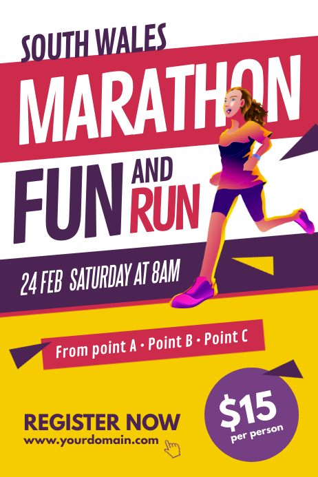 Marathon Run Fun Poster Template | PosterMyWall