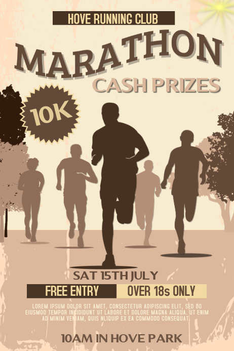 Marathon Running Poster Template | PosterMyWall
