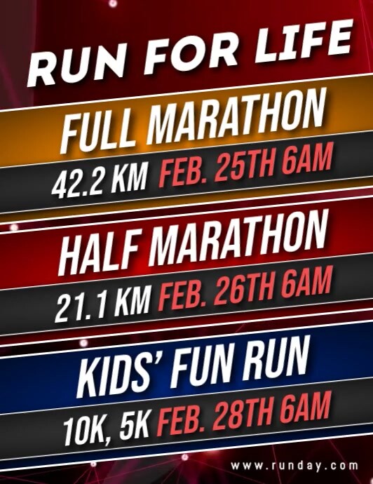 Marathon Menu Screen Copy of Marathon Schedule | PosterMyWall