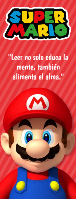 Marca pagina de Super Mario bros para libros Meia página - Letter template