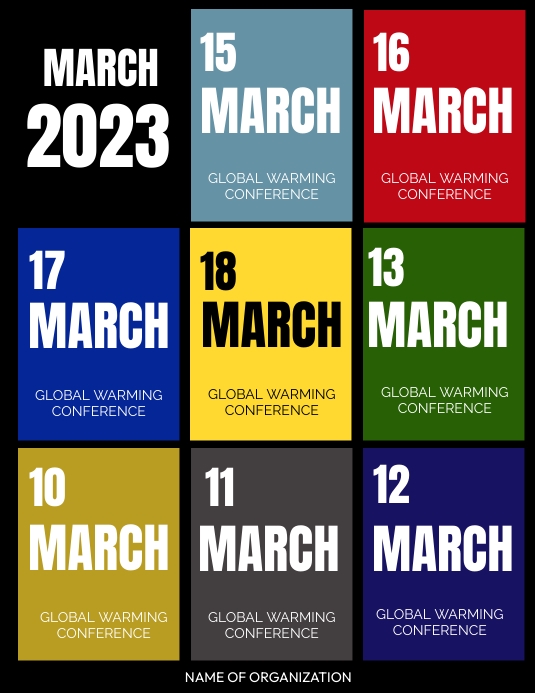 MARCH 2023 SCHEDULE TEMPLATE Flyer (US Letter)