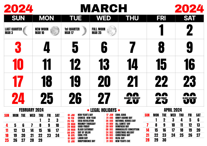 march 2024 (version ) Images High Quality Grahic MARCH 2024 Template | PosterMyWall
