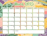 March 2025 Calendar Volante (Carta US) template