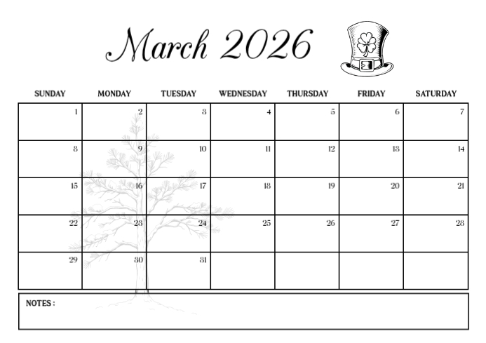 March 2026 Planner A4 Template | PosterMyWall