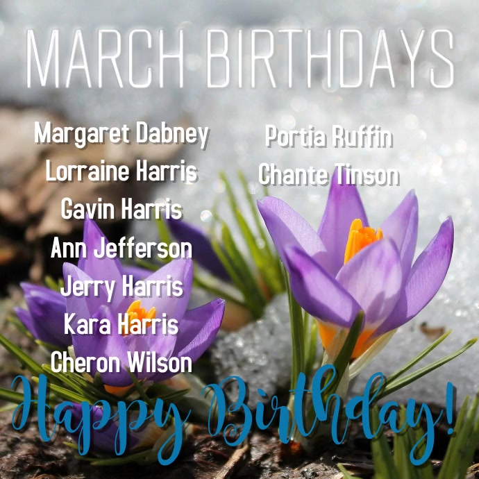 March Birthdays Template PosterMyWall