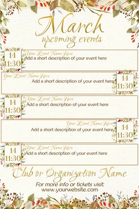 March Calendar by Paula Template | PosterMyWall