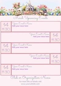 March Calendar by Paula A6 template