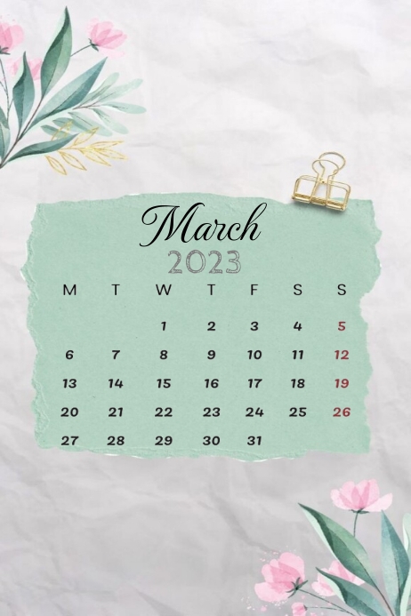 March Calendar Template | PosterMyWall