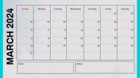 MARCH CALENDAR งานแสดงผลงานแบบดิจิทัล (16:9) template