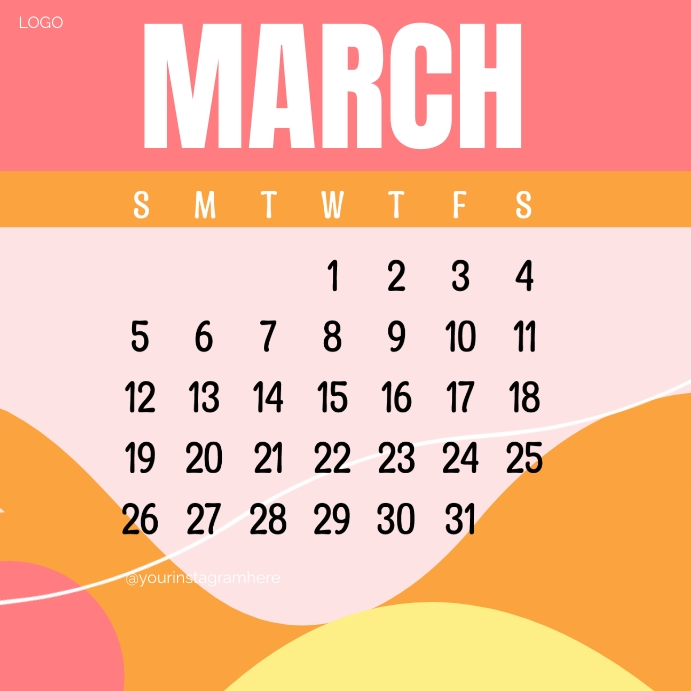 March Calendar Template PosterMyWall