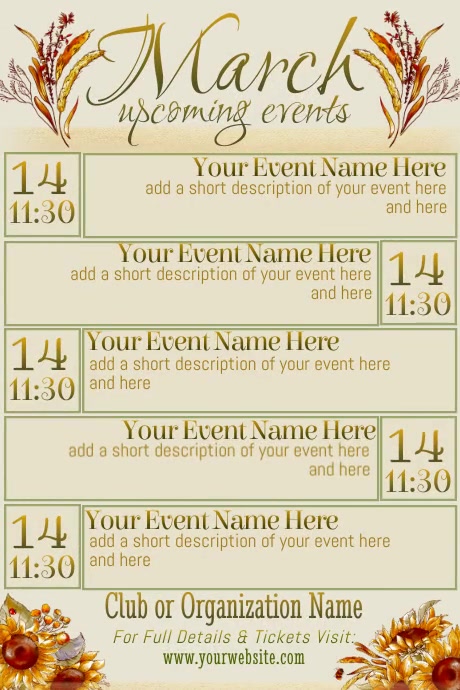 March Calendar Template | PosterMyWall