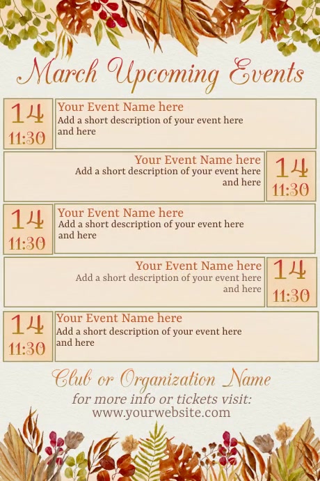 March Calendar by Paula Template | PosterMyWall