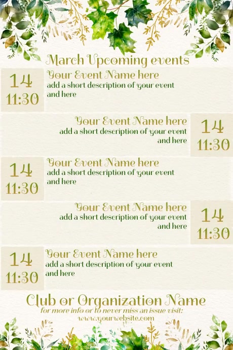 March Calendar by Paula Template | PosterMyWall