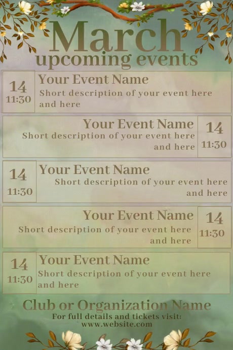 March Calendar by Paula Template | PosterMyWall