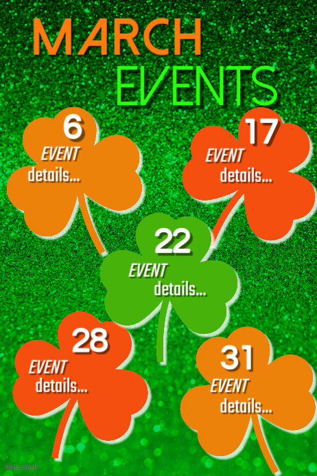 March Calendar of Events Template | PosterMyWall