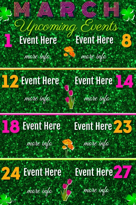 Copy of March Calendar of Events | PosterMyWall