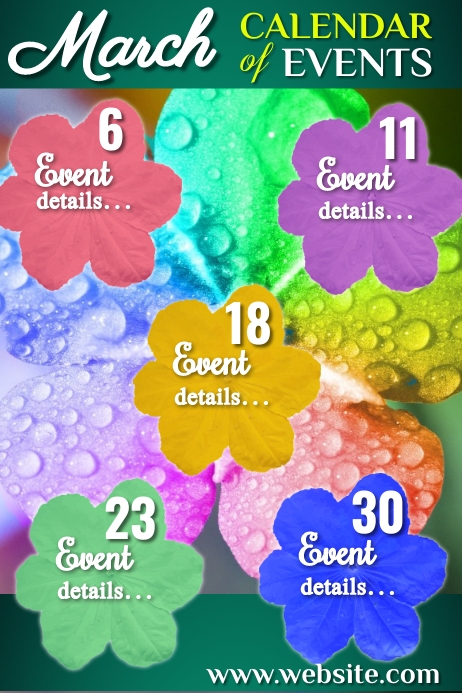 March Calendar of Events Template | PosterMyWall