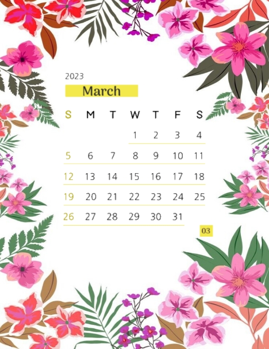 Copy of march calender template PosterMyWall