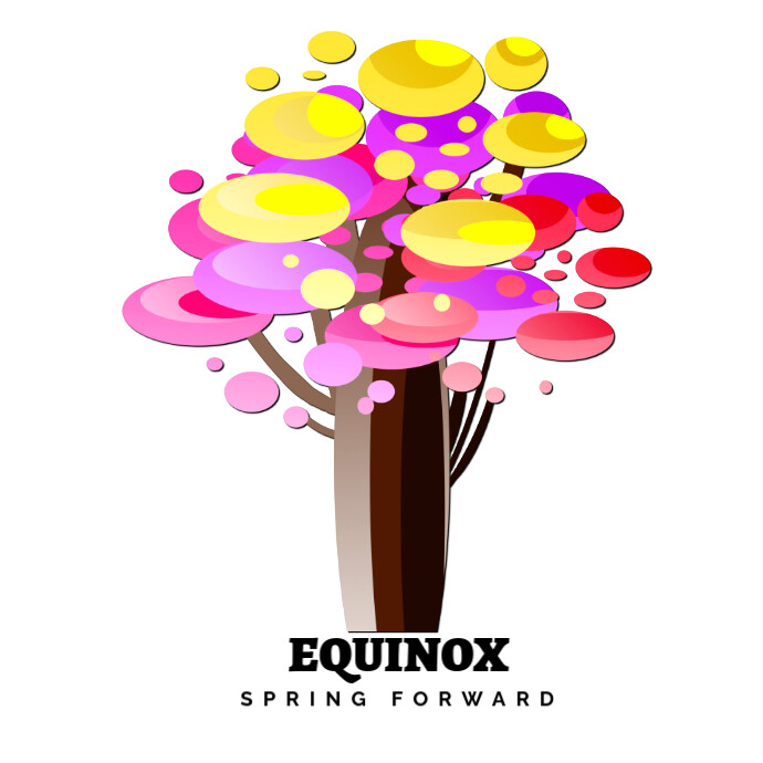 March Equinox Tree illustration logo Logótipo template