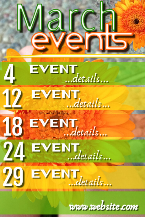 March Event Calendar Template | PosterMyWall