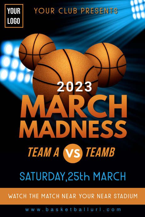 march madness,basketball match,sports 横幅 4' × 6' template
