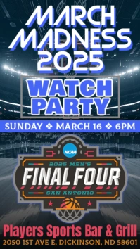 March Madness 2025 Watch Party Template– Final Four NCAA Basketball Event Instagram Story