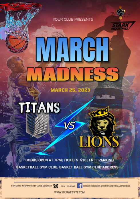 March Madness A4 Template PosterMyWall