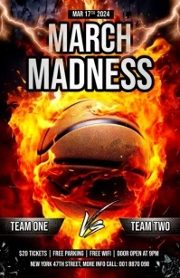 march madness basketball flyer Tabloide template