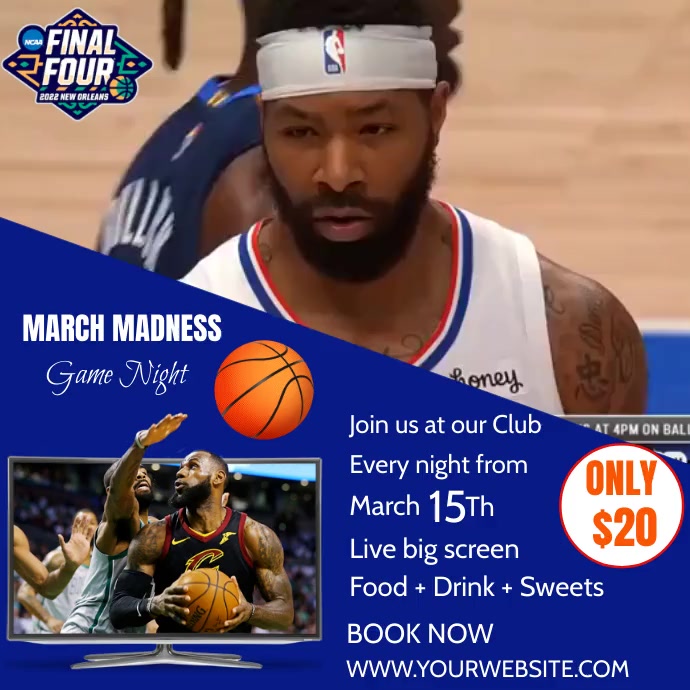 Copy Of March Madness Basketball Game Night Flyer PosterMyWall
