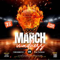 March Madness Basketball Live Event Flyer Template Instagram Post