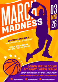 MARCH MADNESS BASKETBALL POSTER A4 template