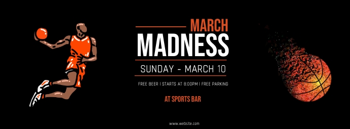 march madness basketball tournament Facebook Cover Photo template