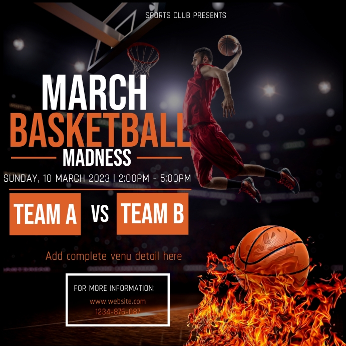 march madness basketball tournament post (1) Template PosterMyWall