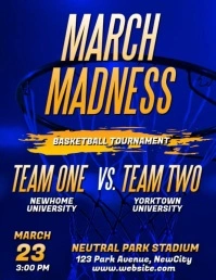 March Madness Basketball Video Flyer template