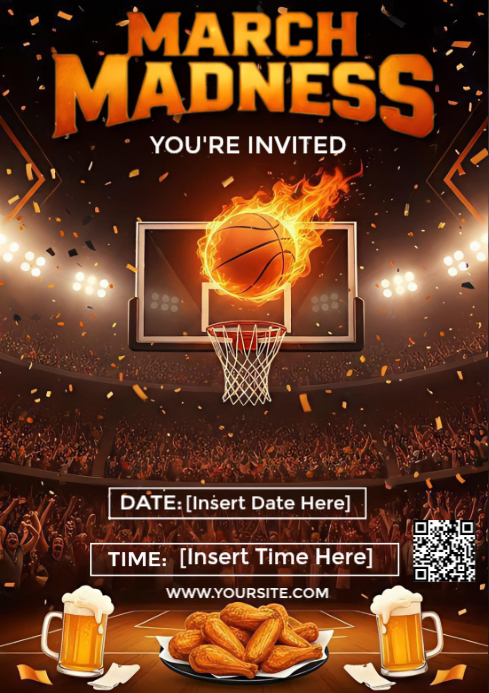 Basketball Event Invitation A4 Template | PosterMyWall