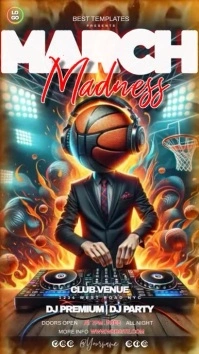 march madness club party ad free psd post Historia de Instagram template