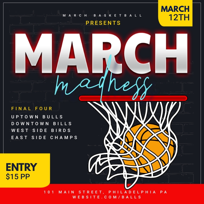 March Madness Сообщение Instagram template