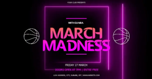 MARCH MADNESS EVENT VIDEO TEMPLATE Изображение, которым поделились на Facebook
