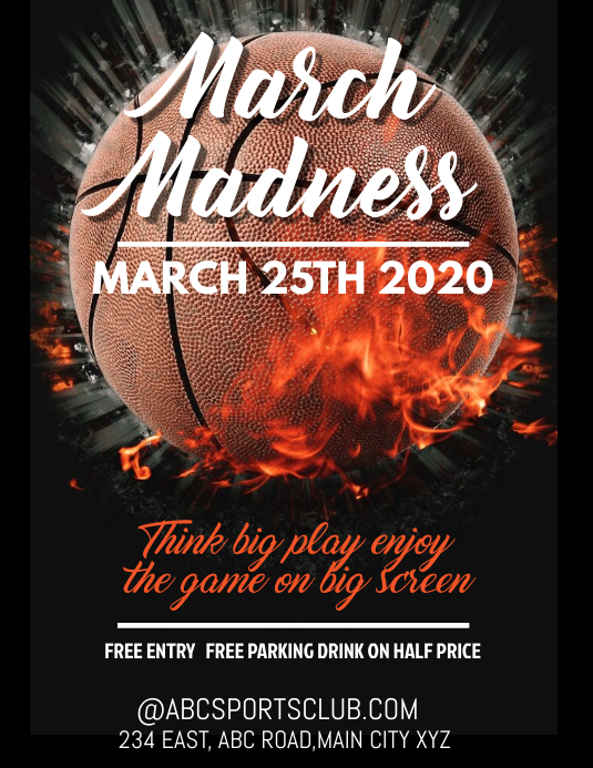 MARCH MADNESS FLYER Pamflet (VSA Brief) template