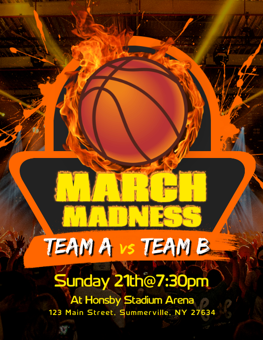 March Madness Flyer Volante (Carta US) template