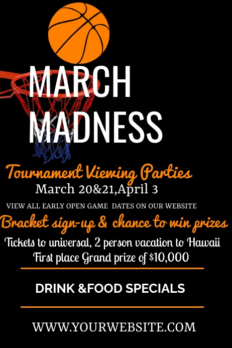 March Madness flyer Poster template