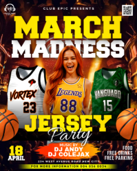 March Madness Jersey night club Party ncaa tournament social mpromotion online poster flyer template Instagram Portrait