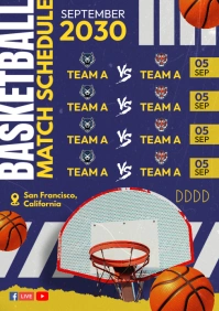 March Madness Match schedule & dates A4 template