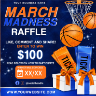 March Madness Raffle Basketball Giveaway Flyer Instagram Post template